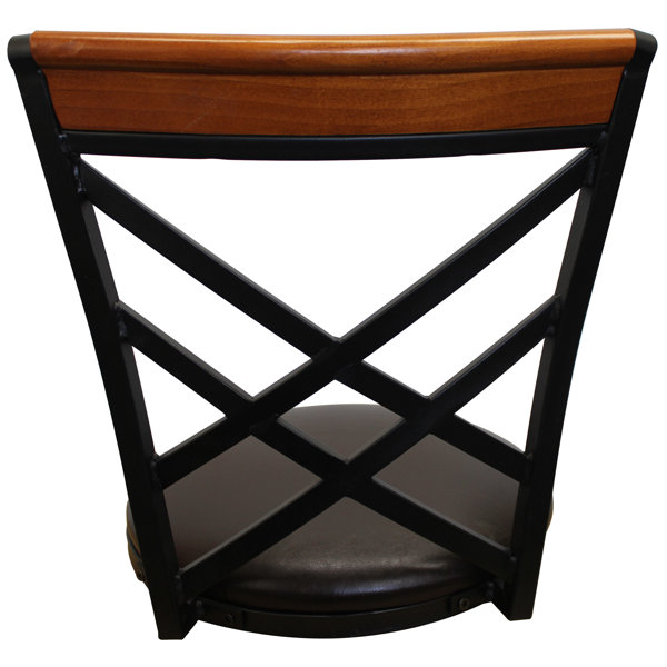 Millwood Pines Taryn Faux Leather Upholstered Swivel Metal Adjustable Height Bar Stool & Reviews